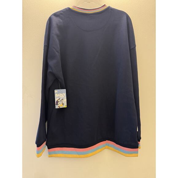 NEW BoxLunch Women’s Bluey Bingo Daisy Crew Neck Blue Sweatshirt Size X-Large - Picture 4 of 4